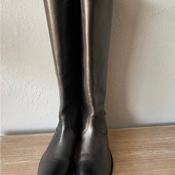 Frye Women's Melissa Button 2 Back Zipper Size 7 Black Leather Tall Boots - Picture 2 of 6